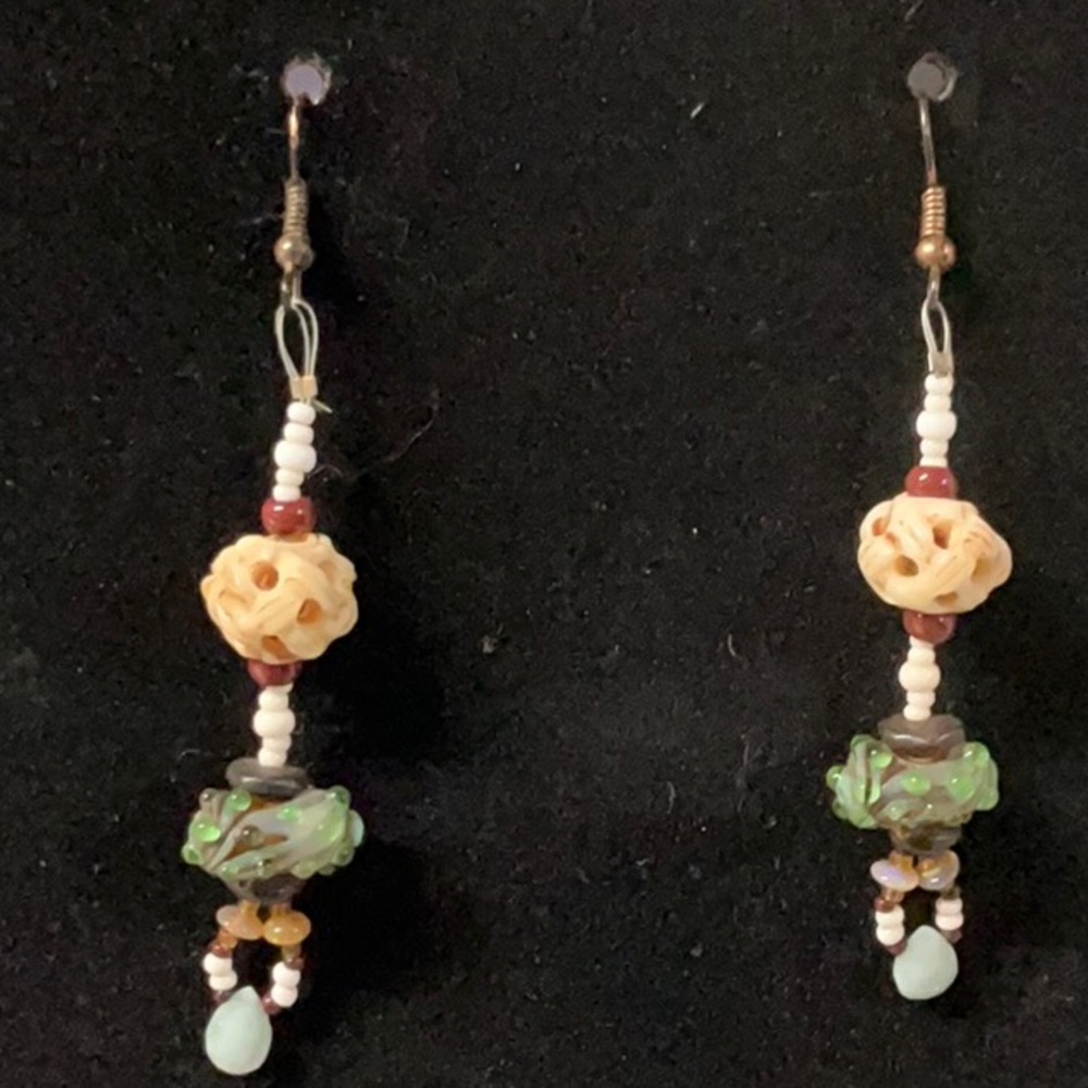 Colorful Beaded Dangle Earrings